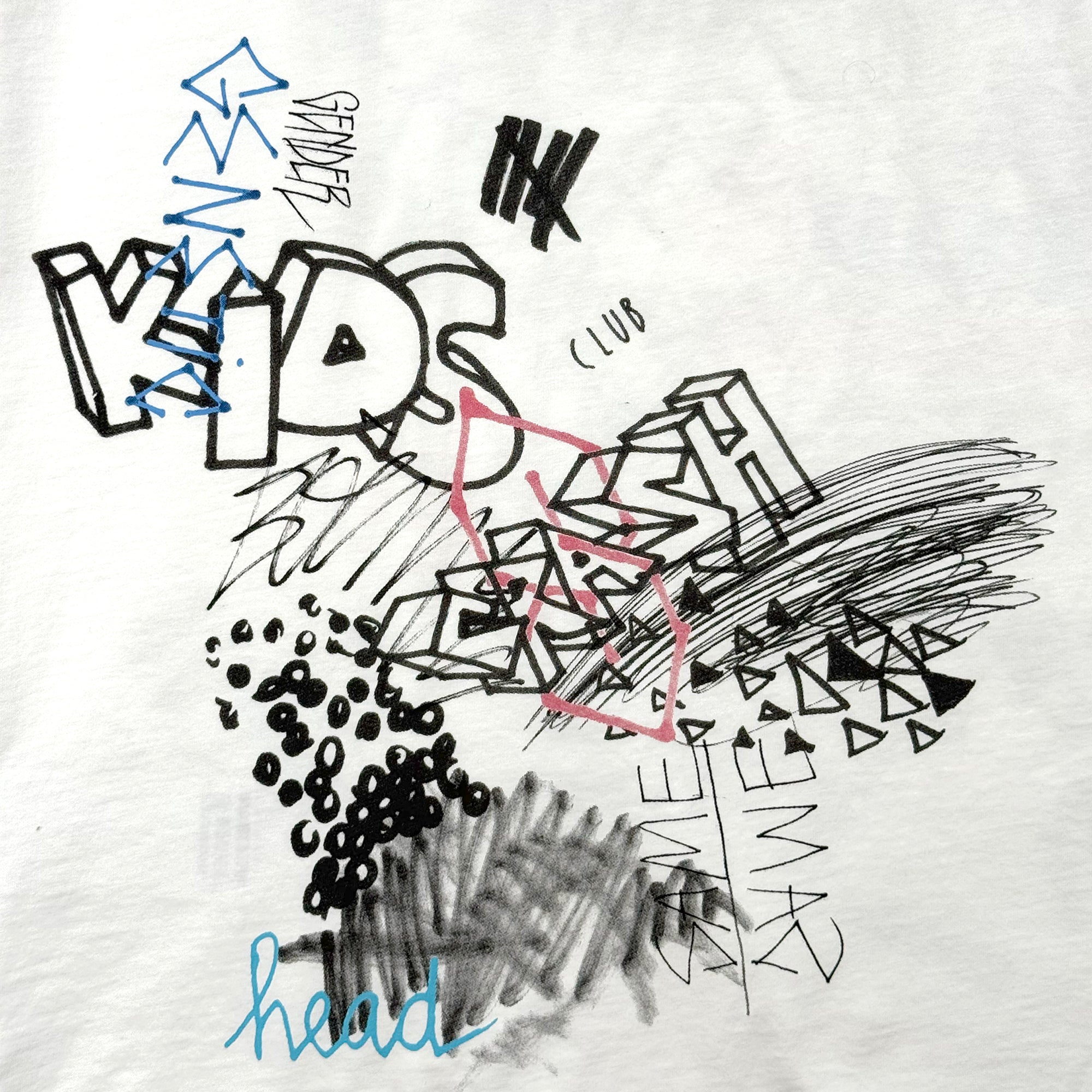 Grafiti Print T-shirt – White