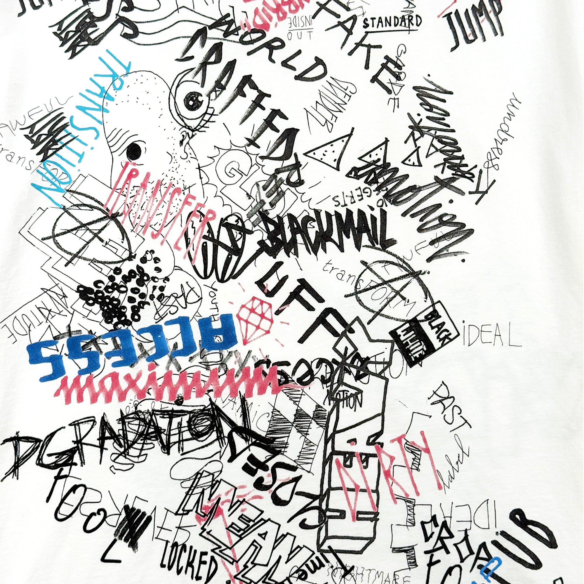 Grafiti Print T-shirt – White