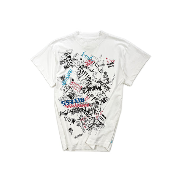 Grafiti Print T-shirt – White