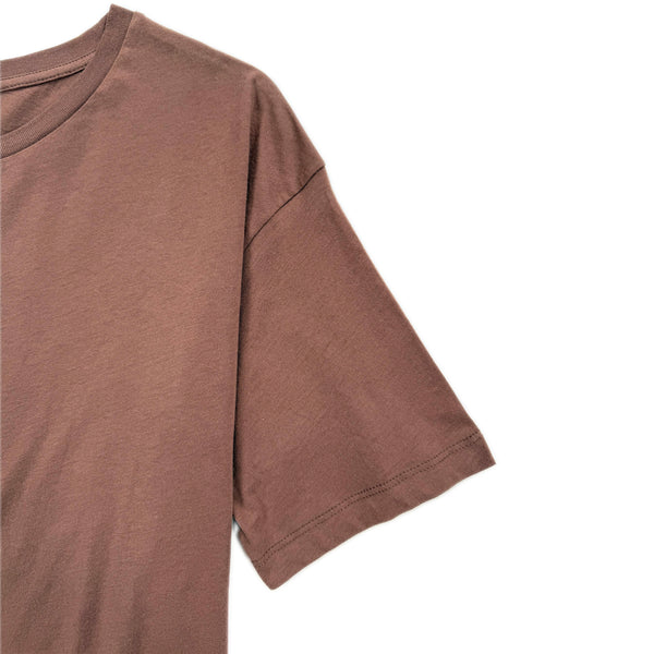 Frill Hem T-shirt Dress – Brown