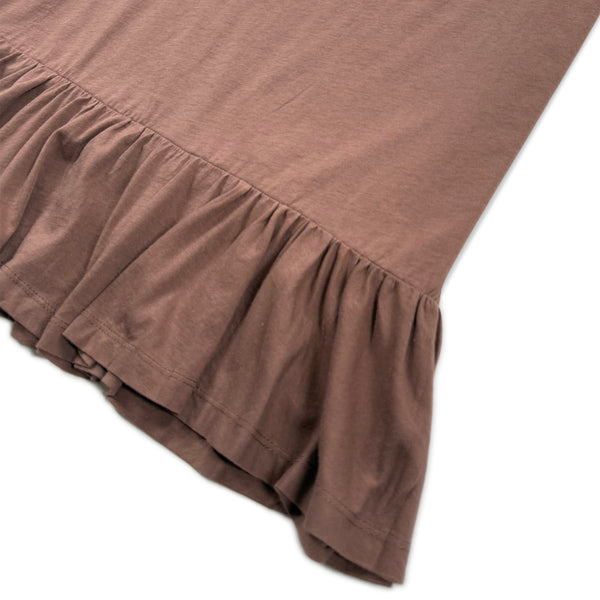 Frill Hem T-shirt Dress – Brown