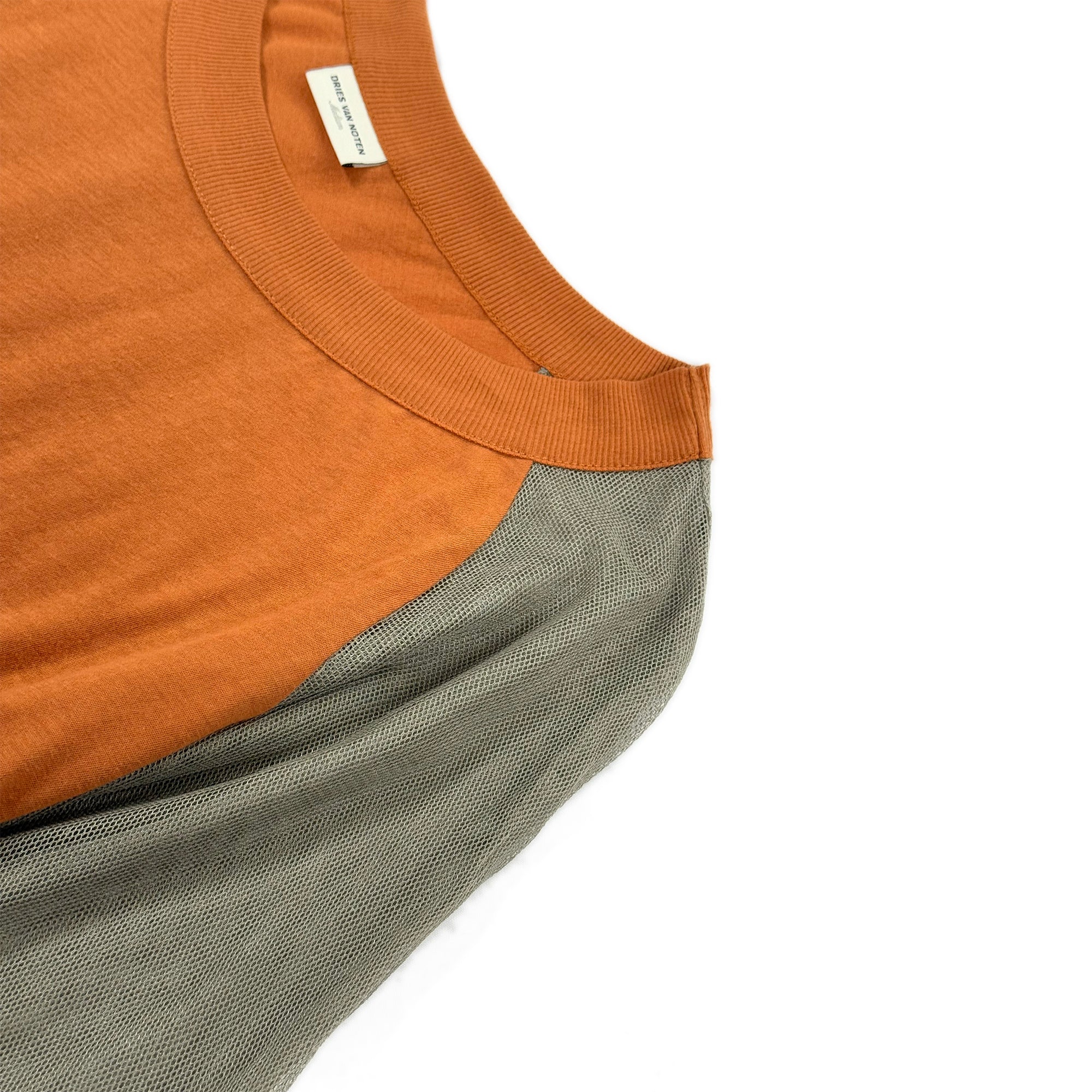 Mesh Sleeve Raglan Top –Burnt Sienna