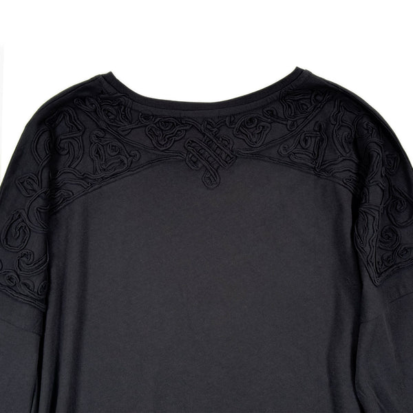 Textured Pattern Long Sleeve – Black
