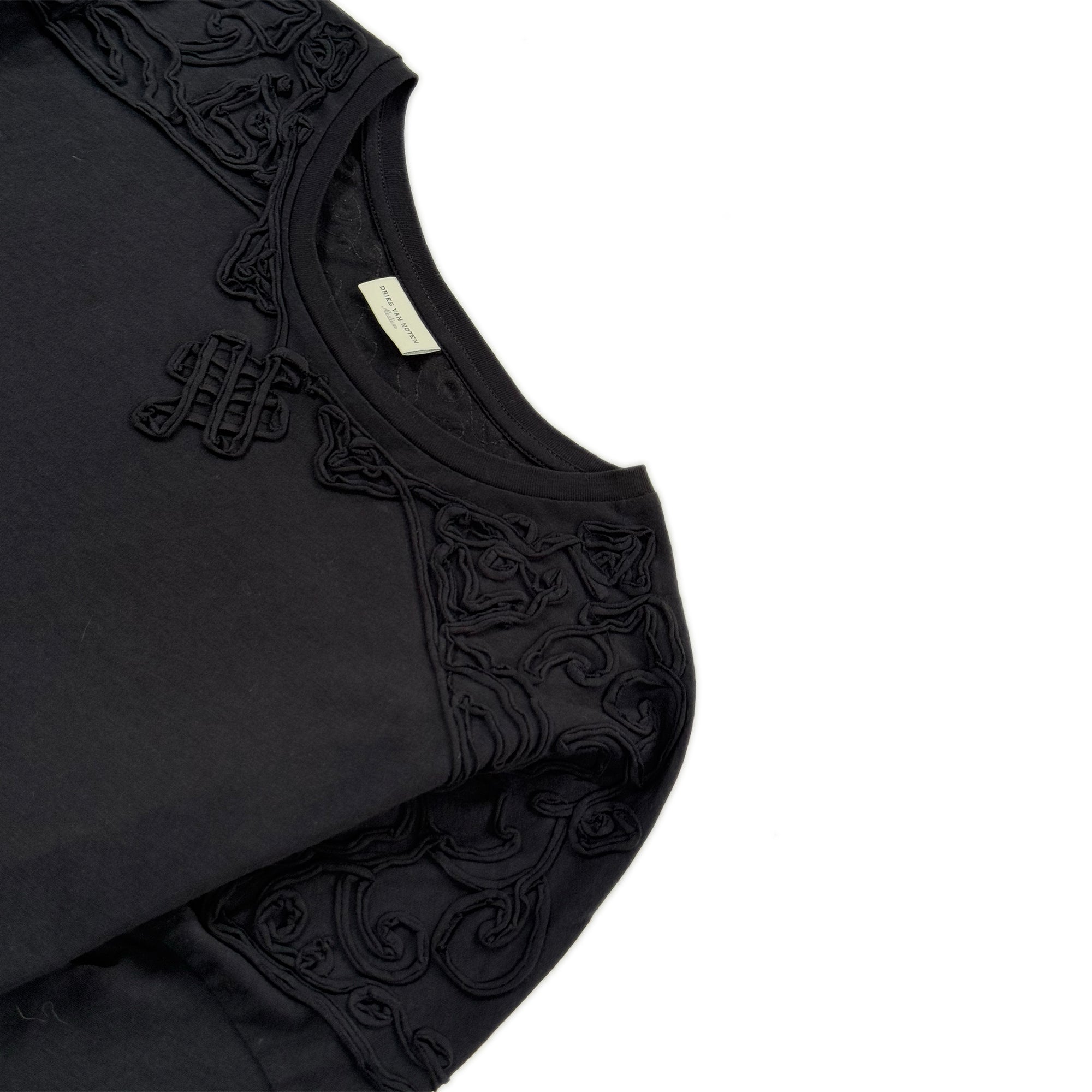 Textured Pattern Long Sleeve – Black