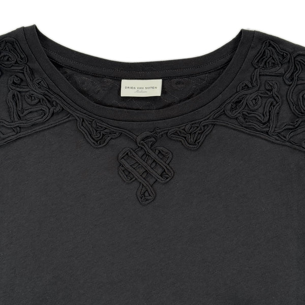 Textured Pattern Long Sleeve – Black