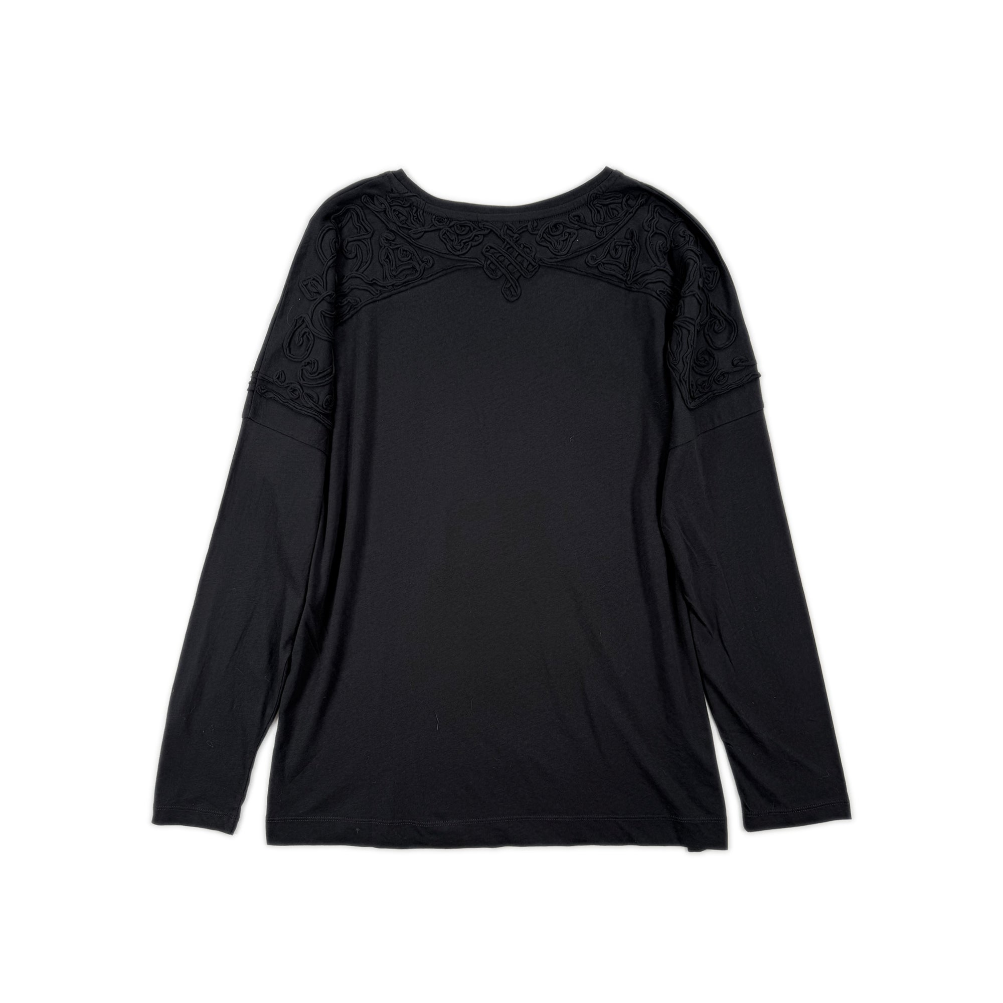 Textured Pattern Long Sleeve – Black