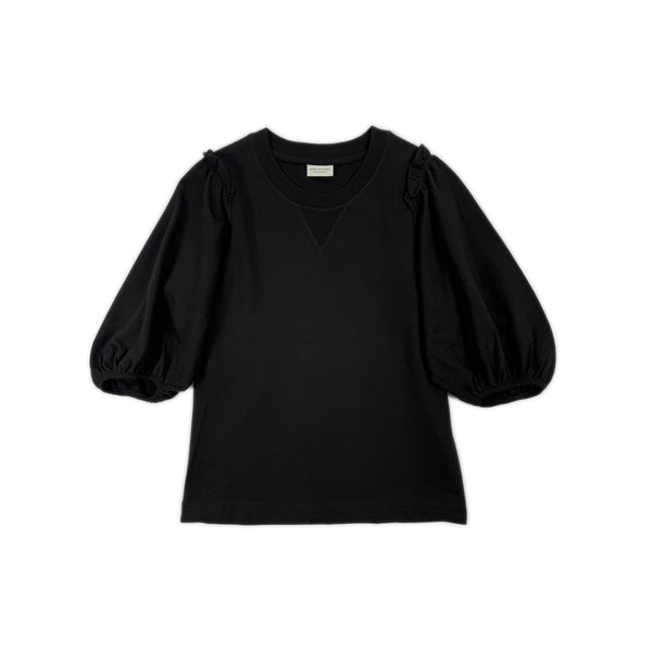 Bell Sleeve Frill T-shirt – Black