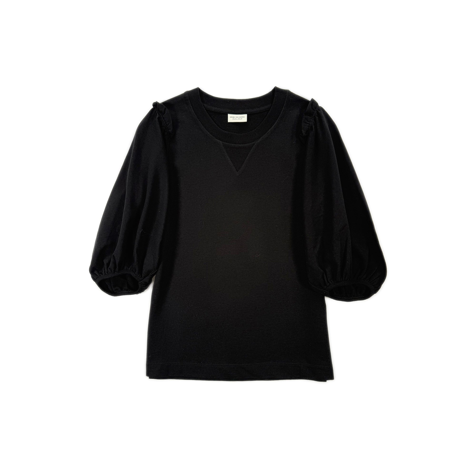 Bell Sleeve Frill T-shirt – Black