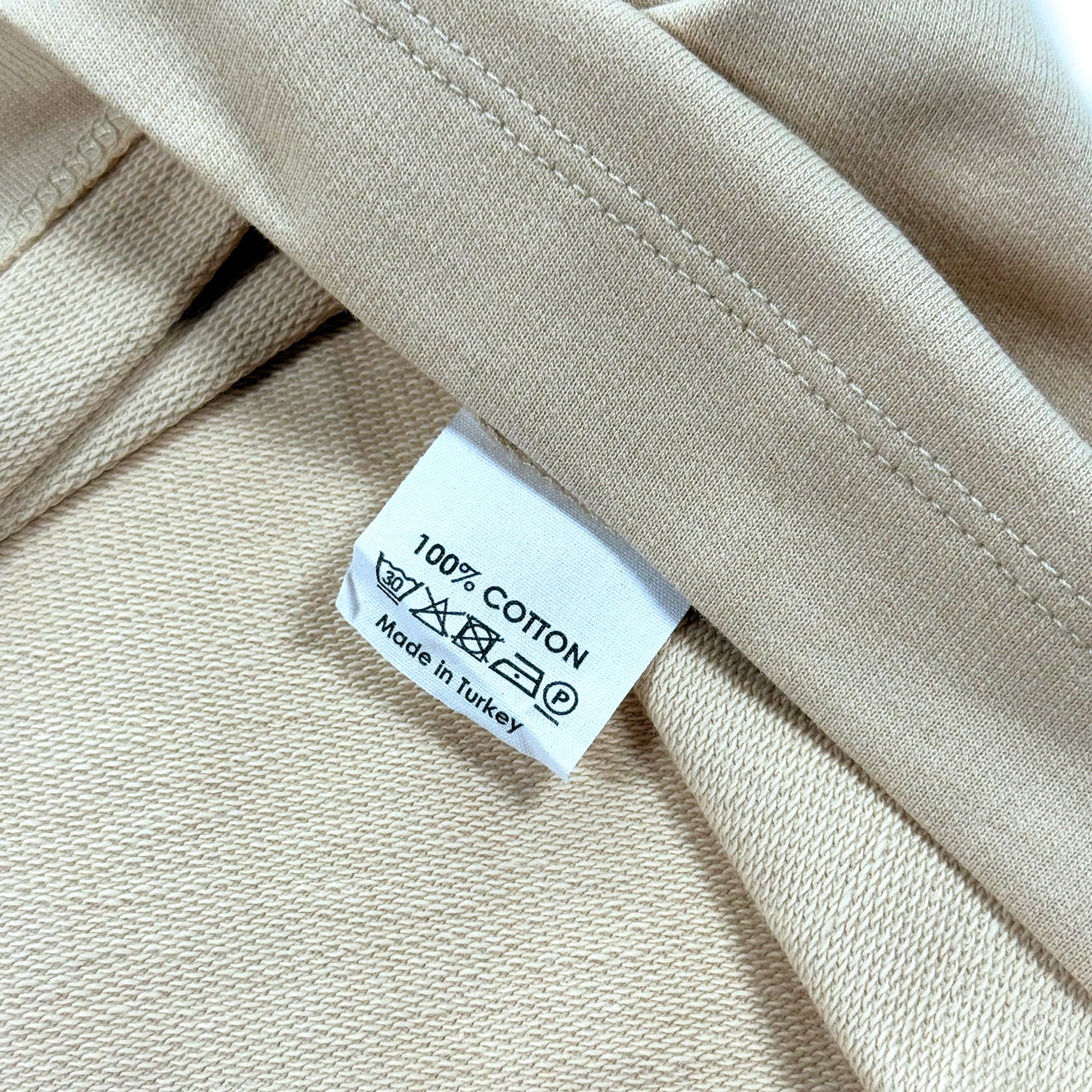 French Terry V-neck T-shirt – Beige