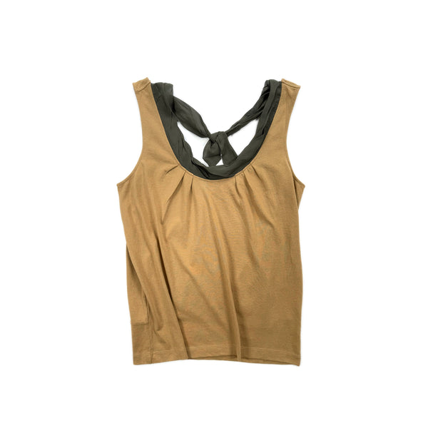 Panelled Chiffon Singlet – Sand