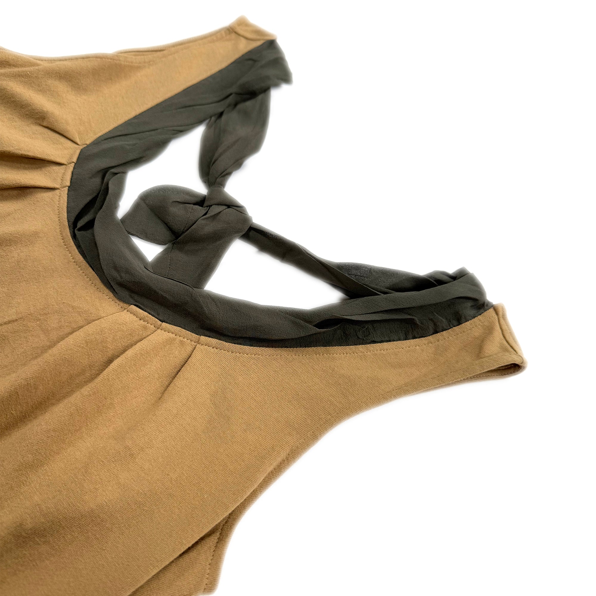 Panelled Chiffon Singlet – Sand