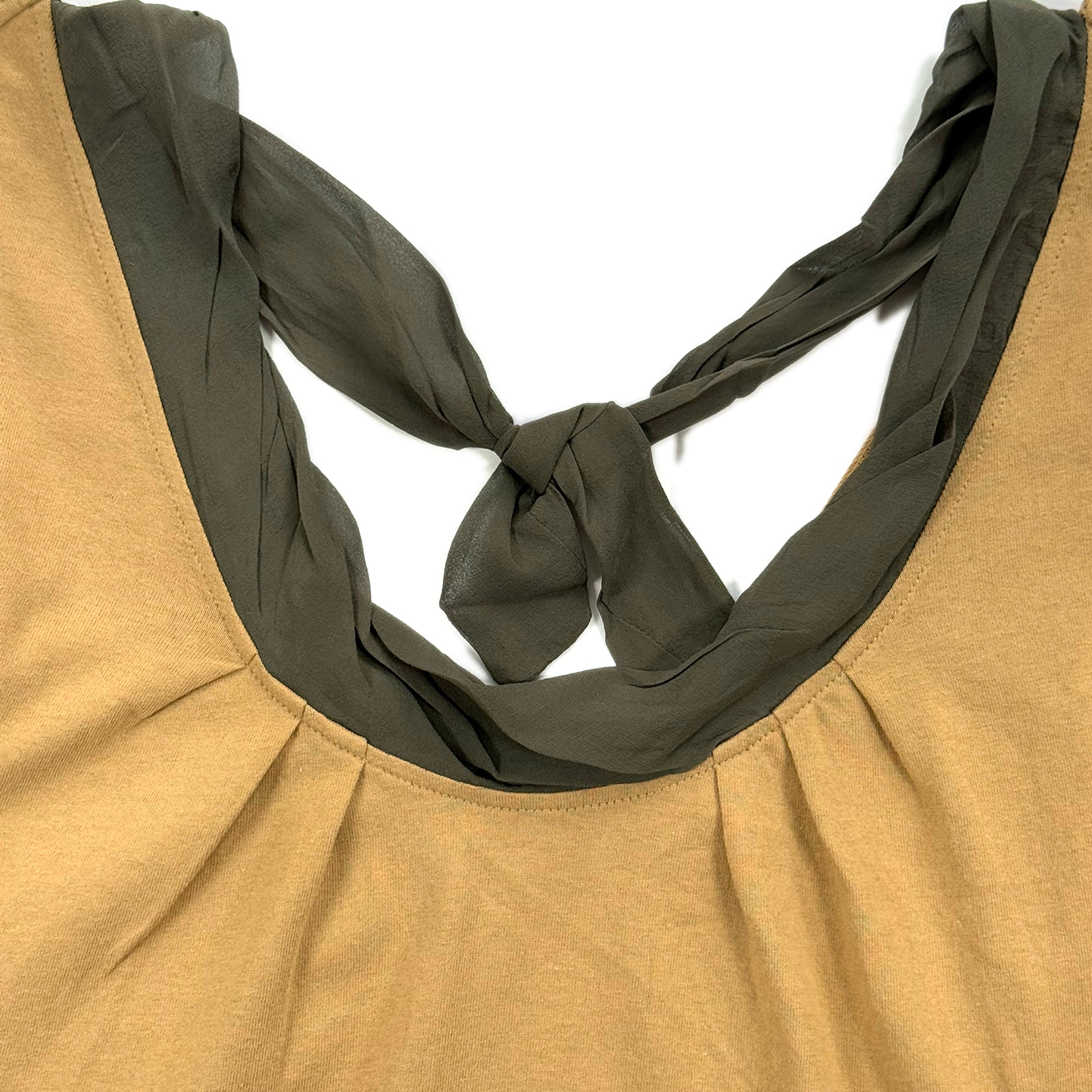 Panelled Chiffon Singlet – Sand