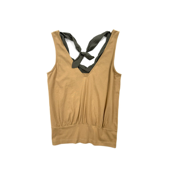 Panelled Chiffon Singlet – Sand