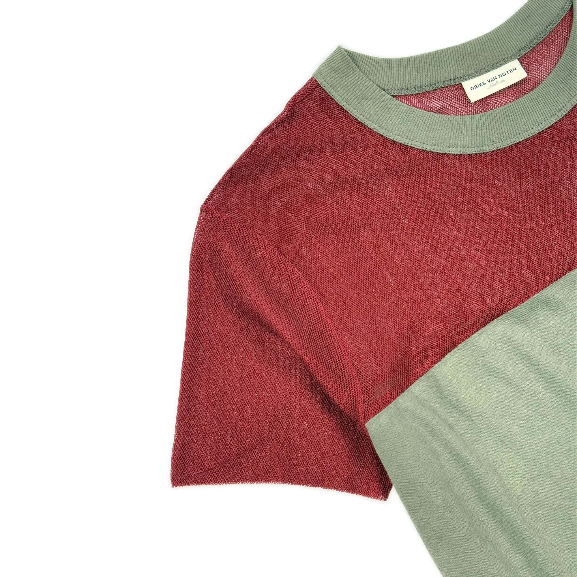 Two Tone Mesh Yoke T-Shirt