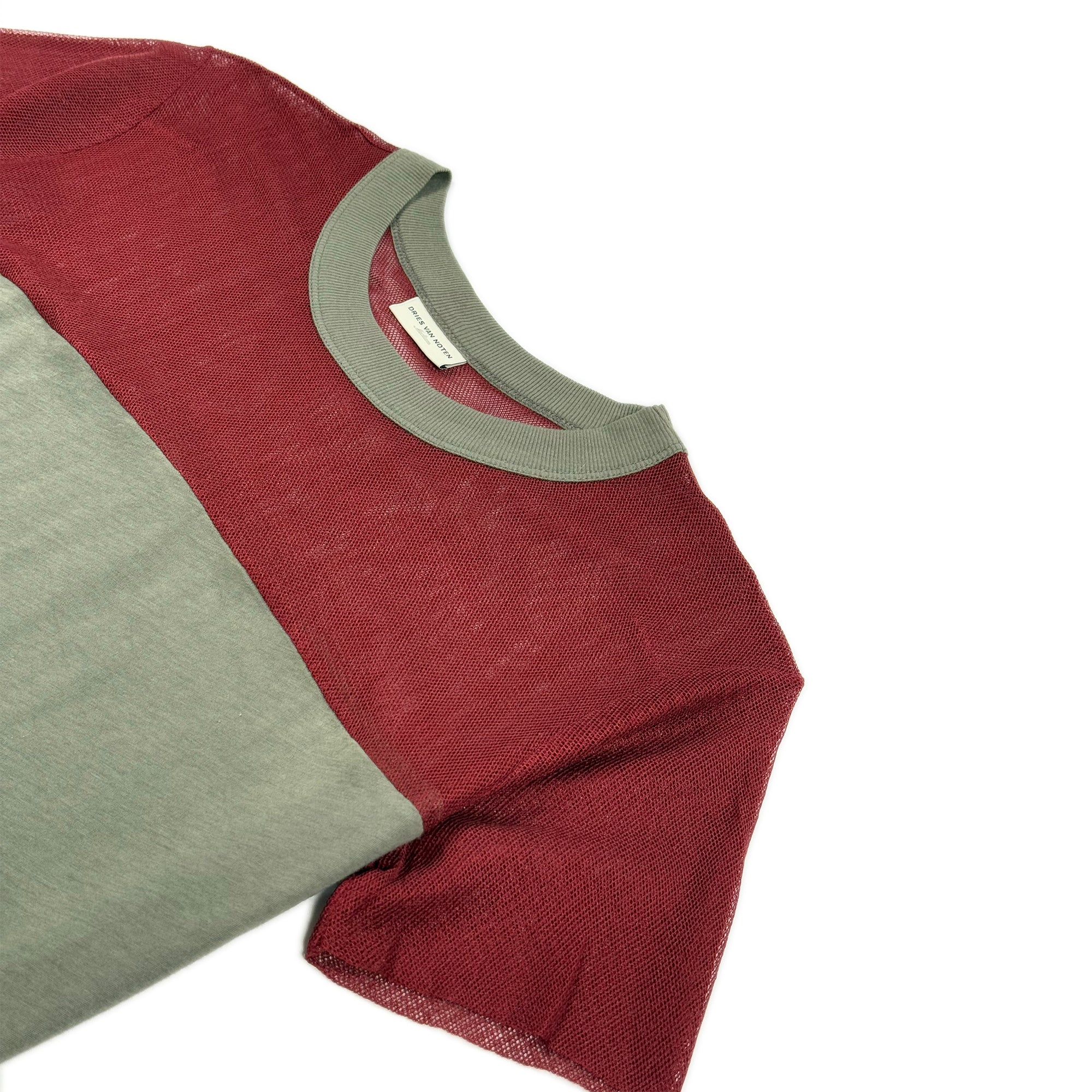 Two Tone Mesh Yoke T-Shirt