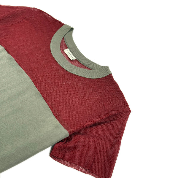 Two Tone Mesh Yoke T-Shirt