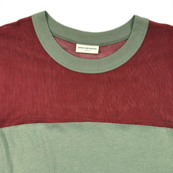 Two Tone Mesh Yoke T-Shirt