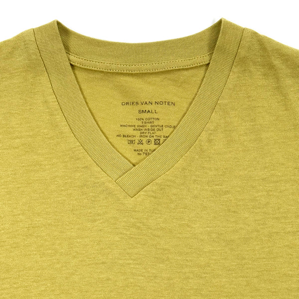 Fine Cotton V-neck T-Shirt – Washed Citron