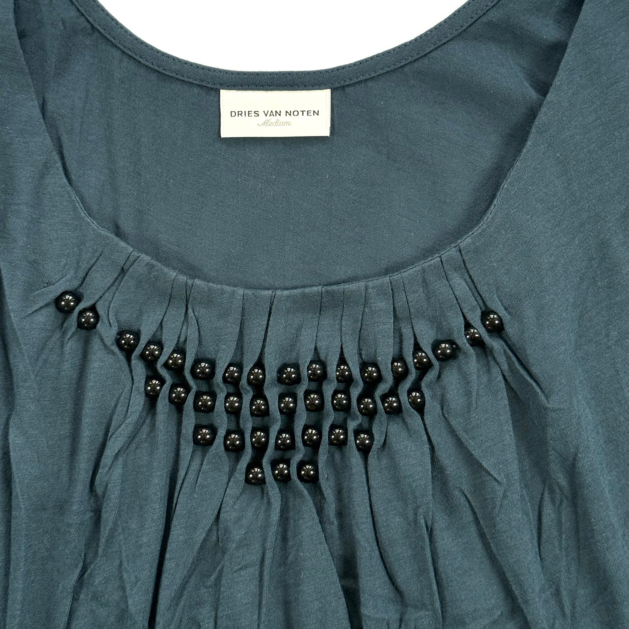 Beaded Gathered Tank – Midnight