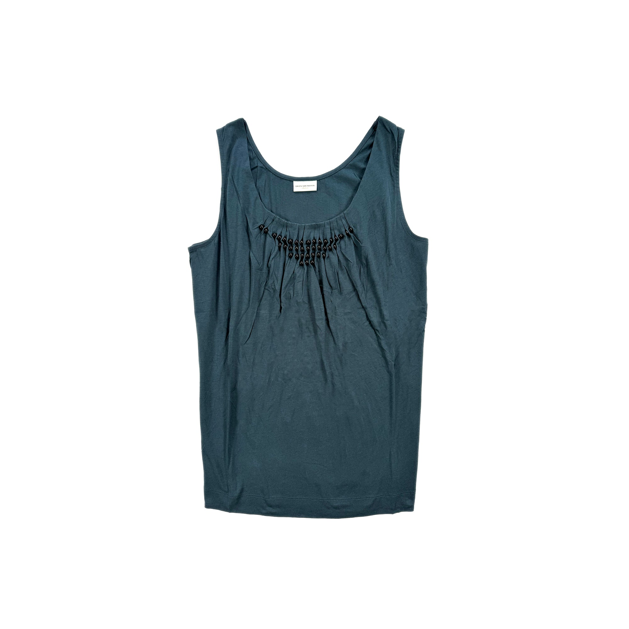 Beaded Gathered Tank – Midnight
