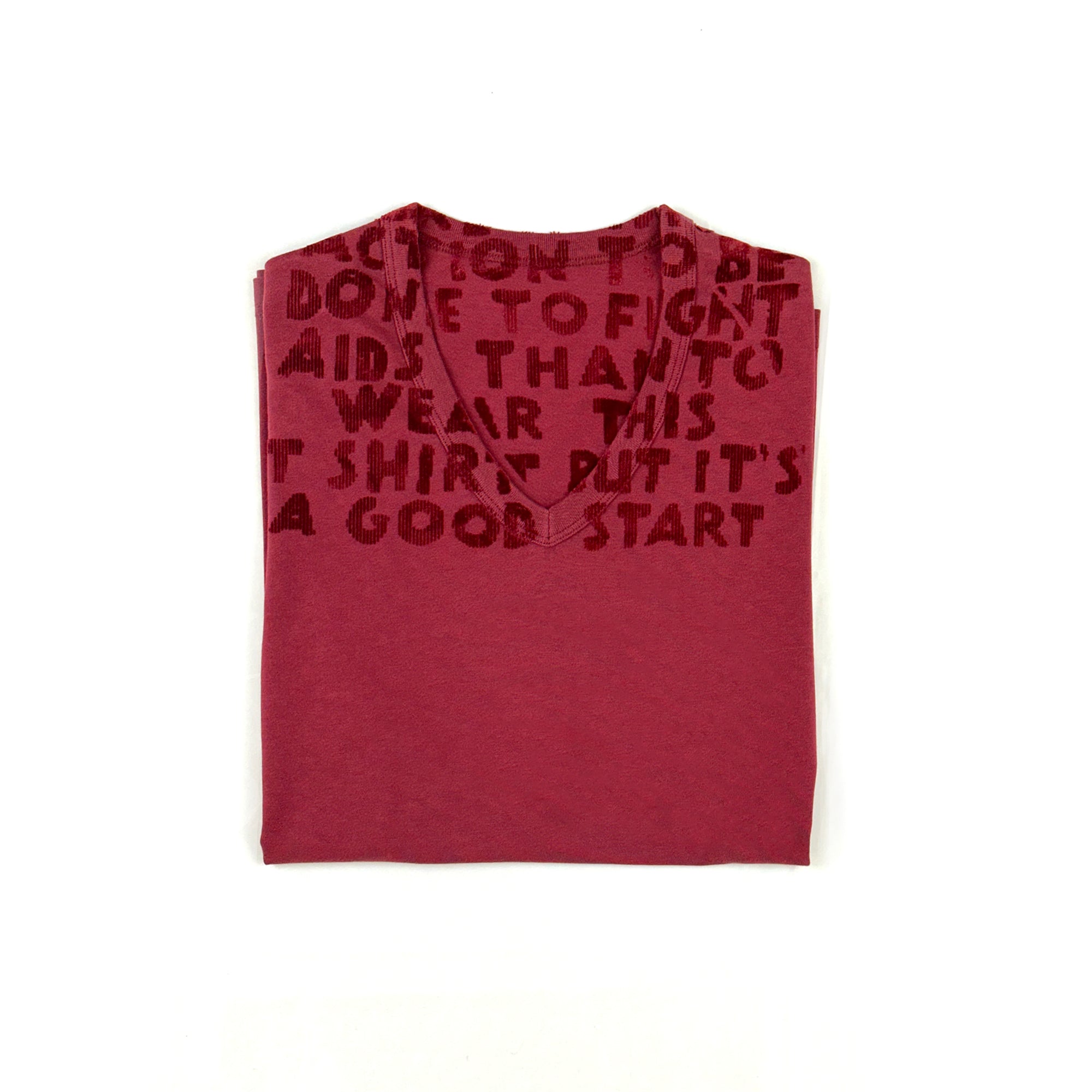 Aids Charity T-shirt Burgundy