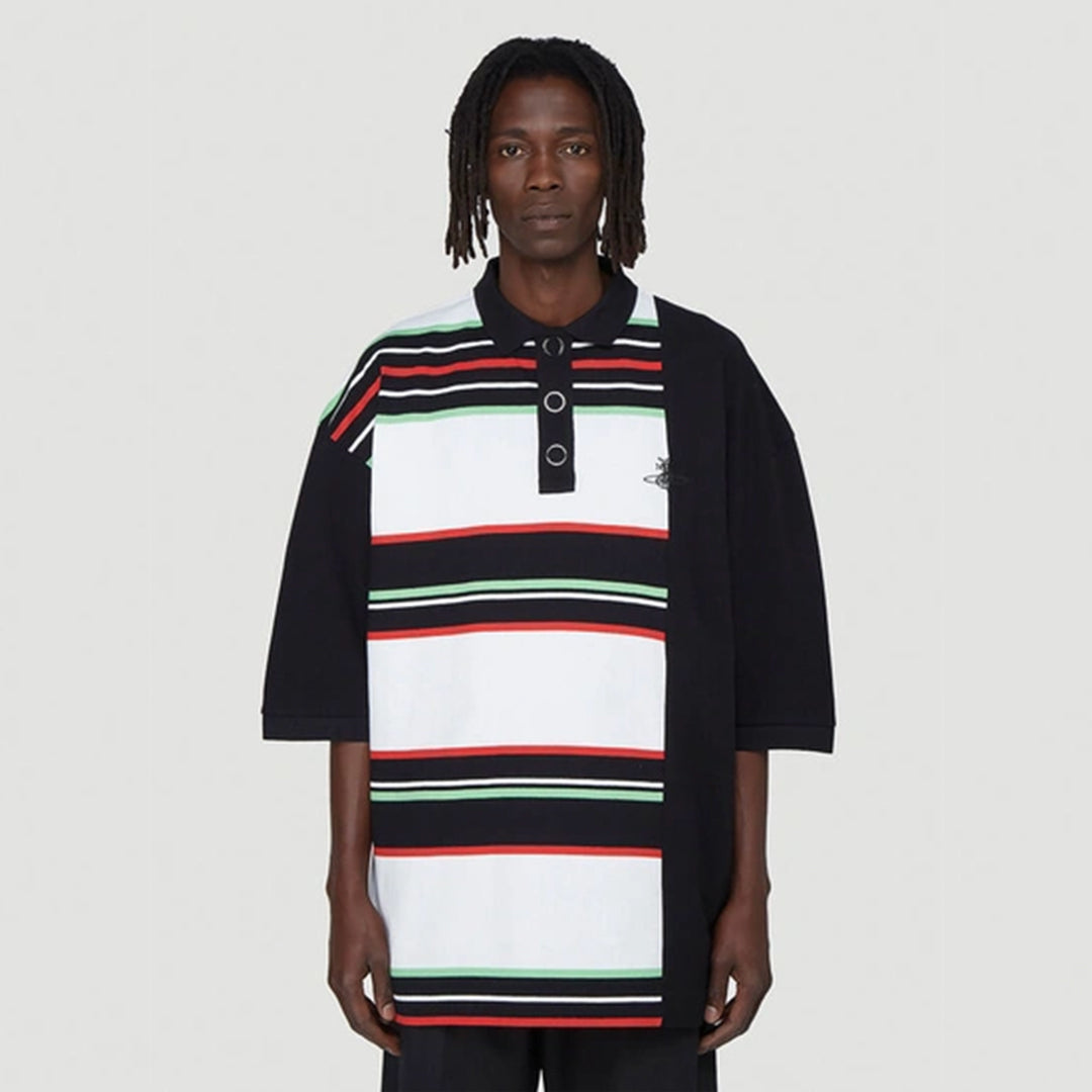 Oversized Striped Polo Shirt
