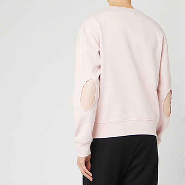 Elbow Patch Sweatshirt - Peony Pink