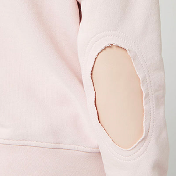 Elbow Patch Sweatshirt - Peony Pink