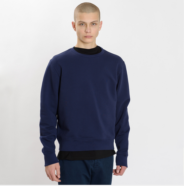 Elbow Patch Sweatshirt - Ink Blue