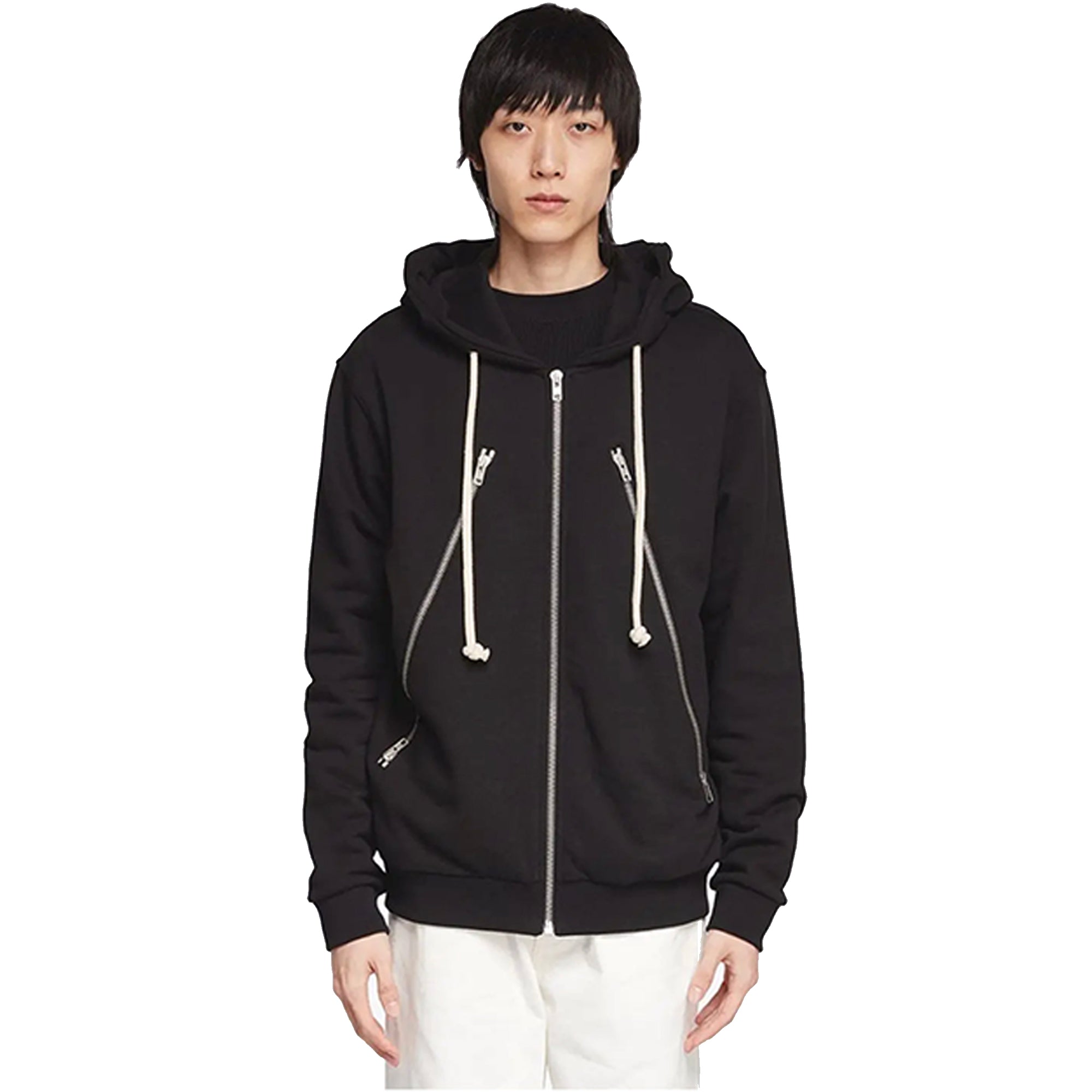 Triple Zip Hoodie - Black