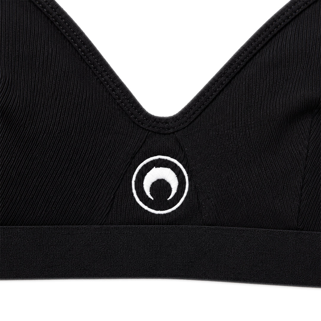 Moon Logo Organic Cotton 2x2 Bra - Black