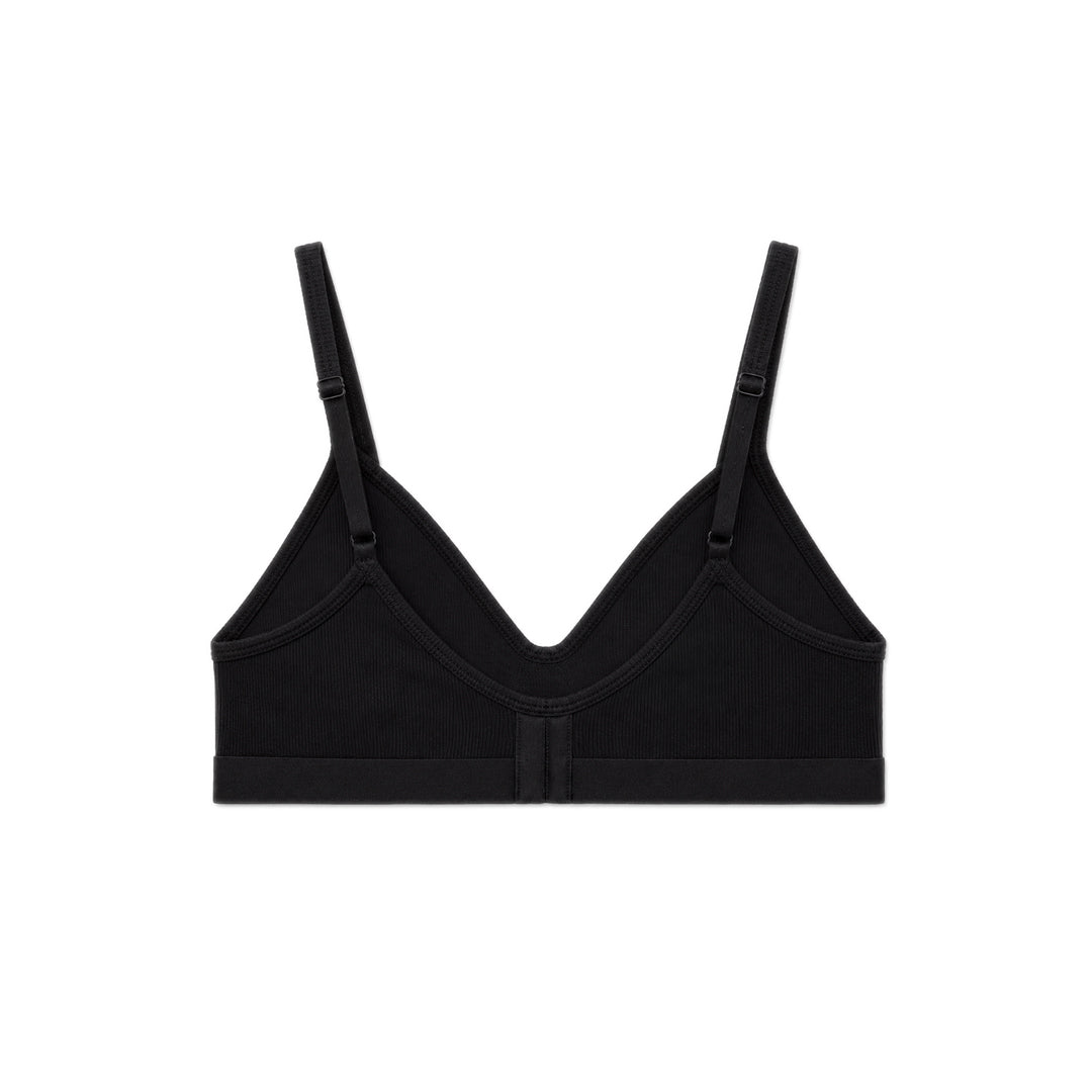 Moon Logo Organic Cotton 2x2 Bra - Black