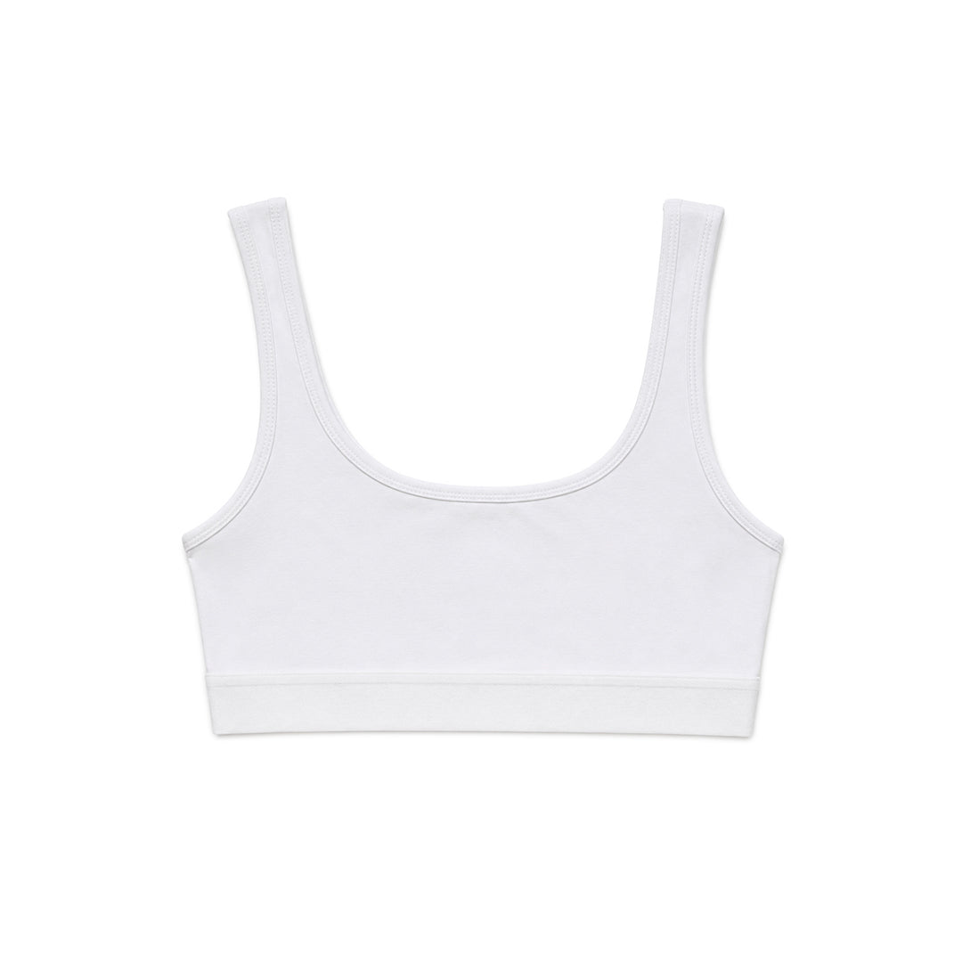 Moon Logo Stretch Sports Bra - White