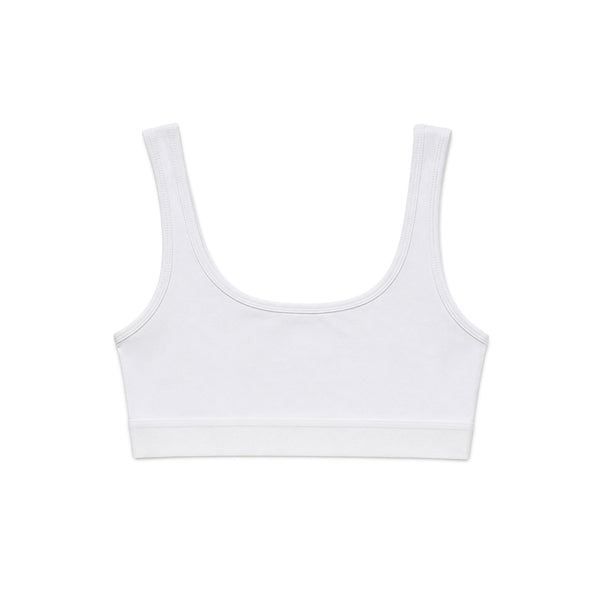 Moon Logo Stretch Sports Bra - White
