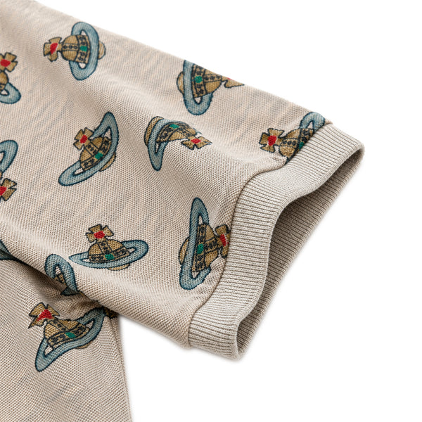 Logo Print Polo Shirt - Sand Brown