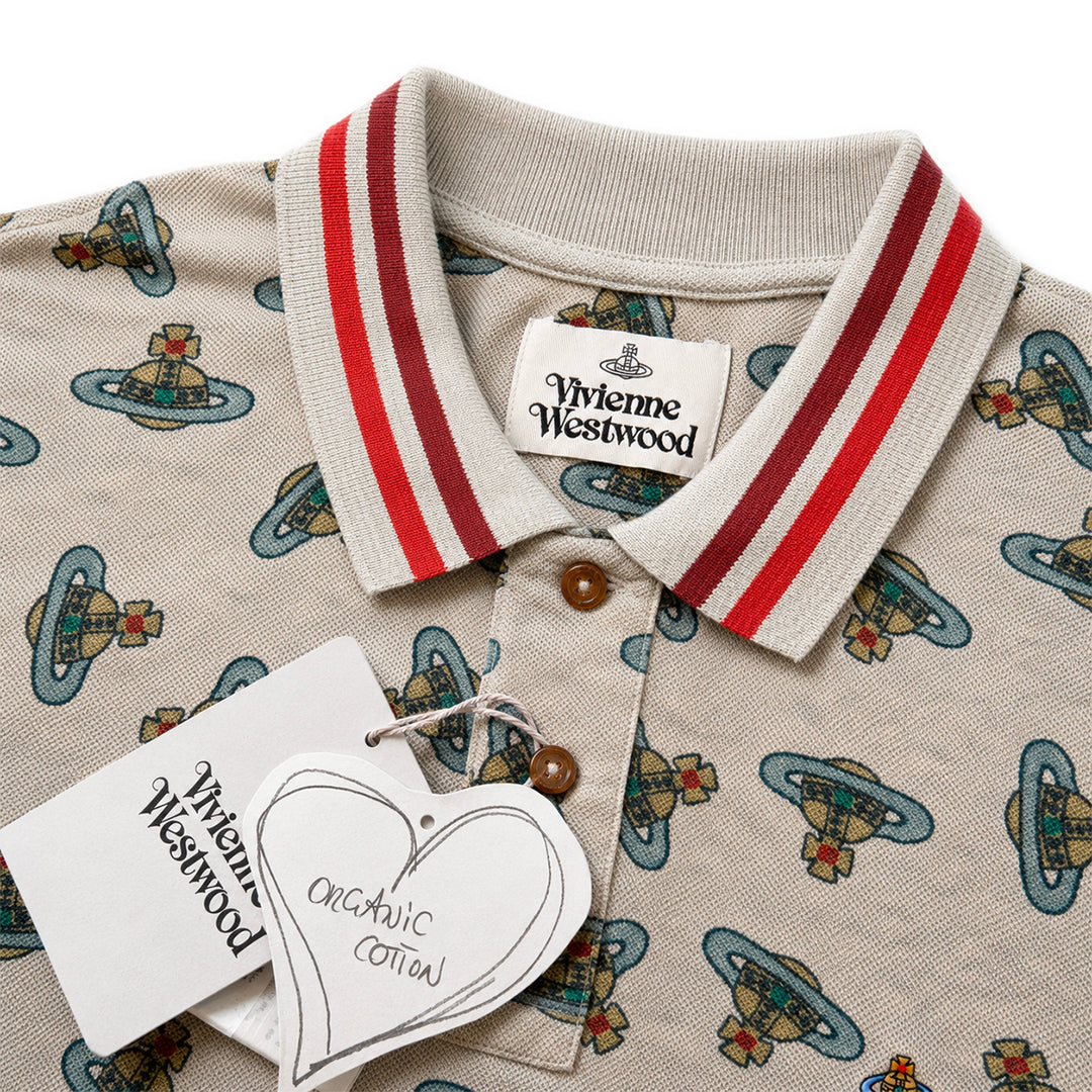 Logo Print Polo Shirt - Sand Brown