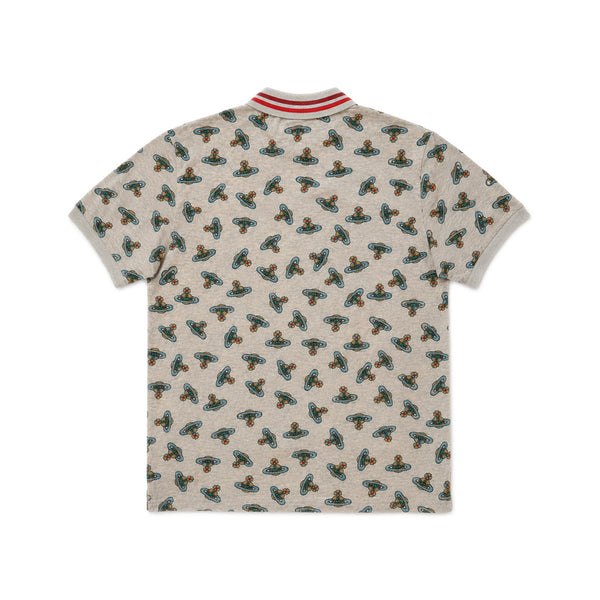 Logo Print Polo Shirt - Sand Brown