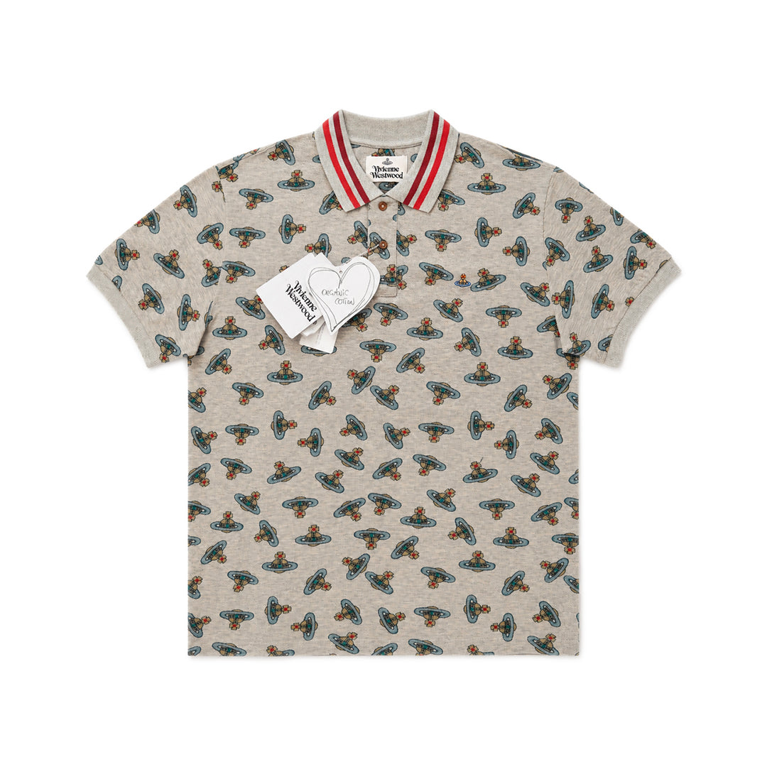 Logo Print Polo Shirt - Sand Brown