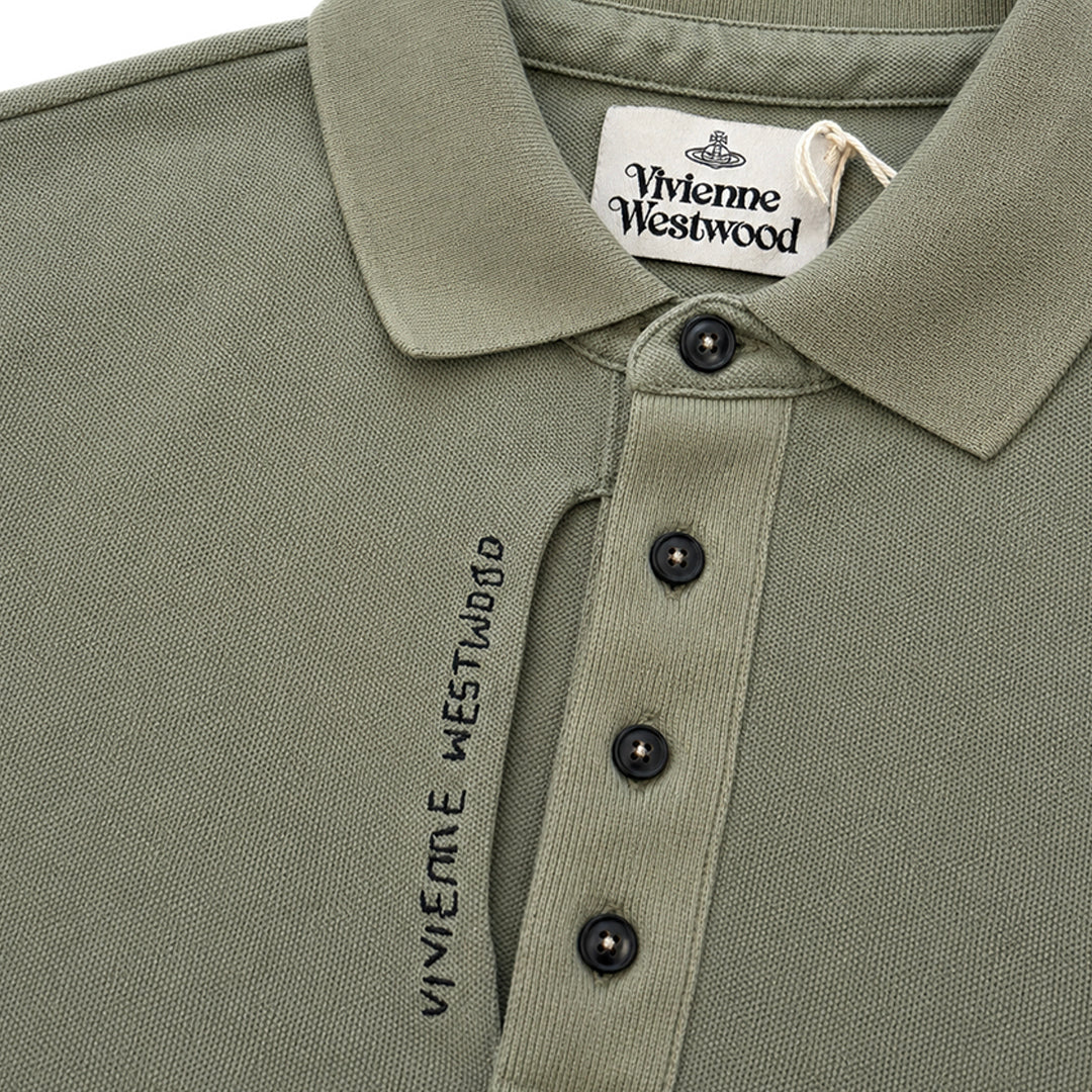 Garment-Dyed Pique Polo Shirt - Sage Green