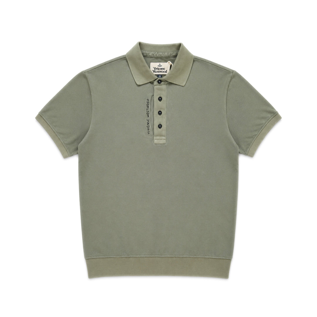 Garment-Dyed Pique Polo Shirt - Sage Green