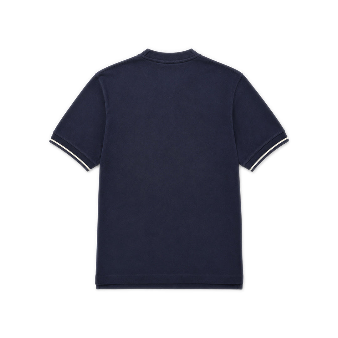 Round Neck Polo Shirt - Dark Navy