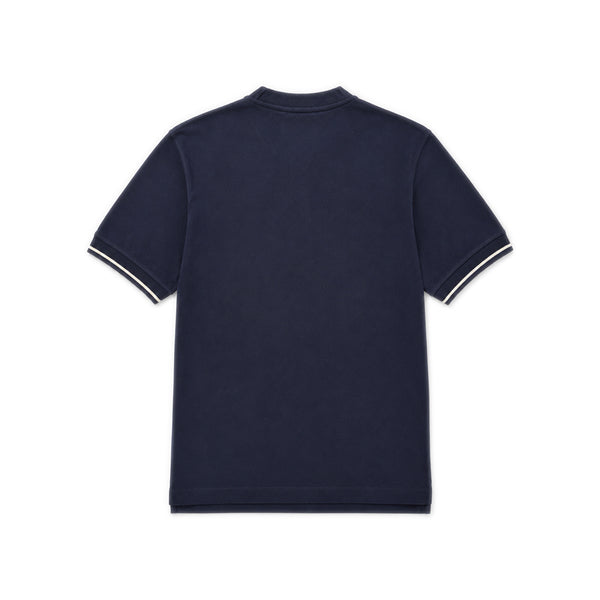 Round Neck Polo Shirt - Dark Navy