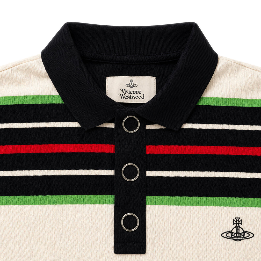 Oversized Striped Polo Shirt