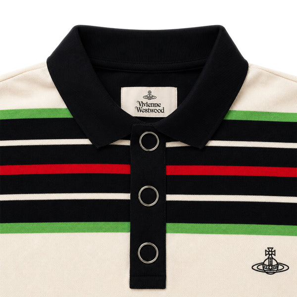 Oversized Striped Polo Shirt