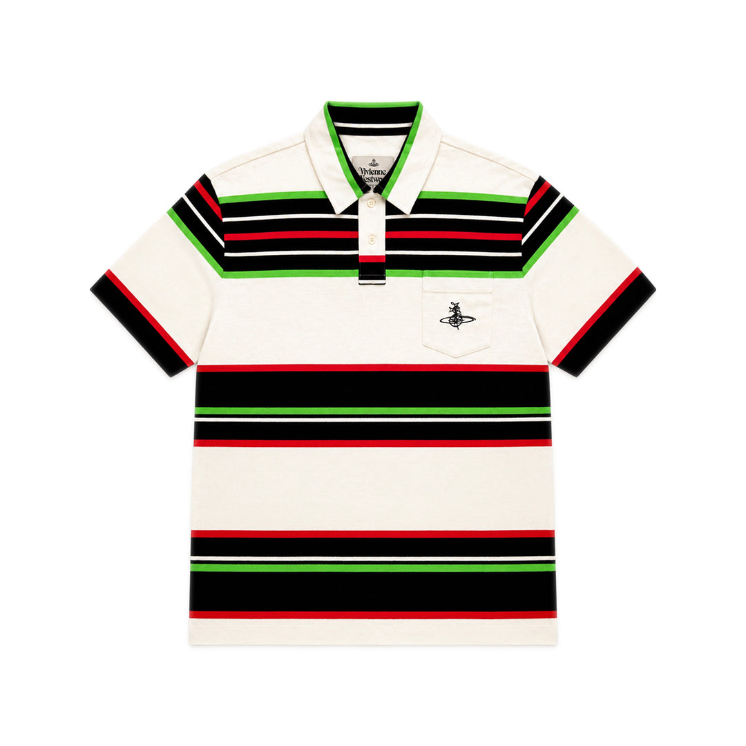 Lobster Polo Shirt - White Stripe