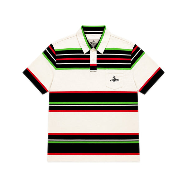 Lobster Polo Shirt - White Stripe