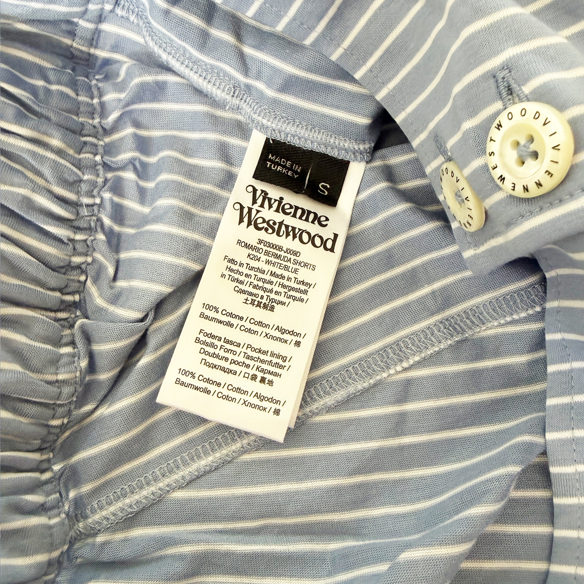 Romario Striped Cotton Shorts