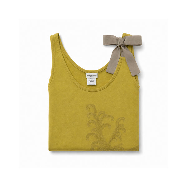 Embroidery Ribbon Tank - Chartreuse