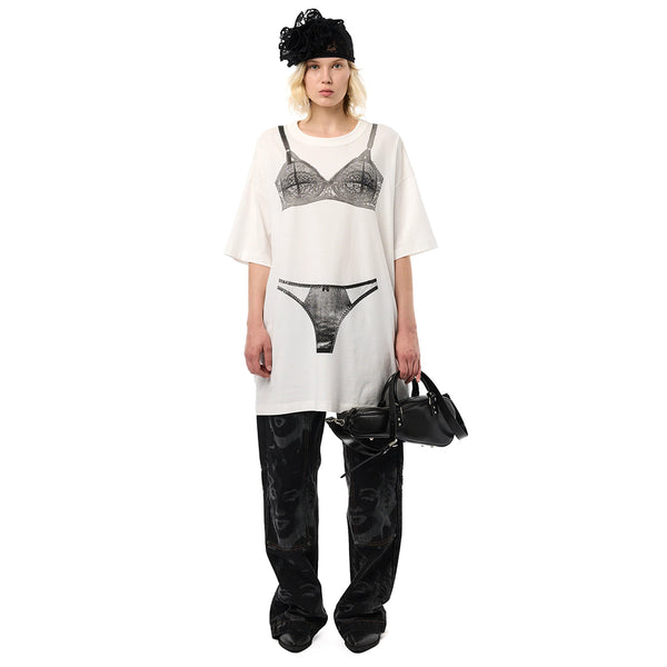 Trompe L'oeil Tall Tee - White