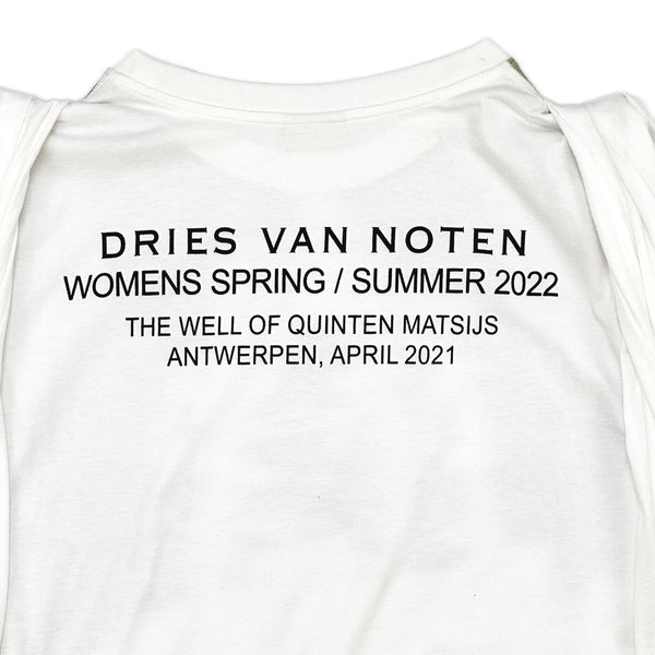 Hetty Blurry-print Twist Shoulder Top – Off White